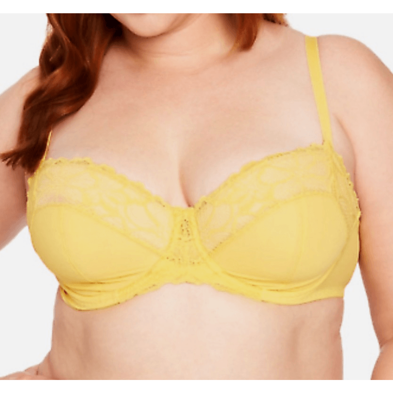Fredericks Of Hollywood Yellow Lace Underwire Bra 32dd Karoline Brand New